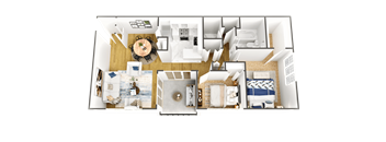 a floor plan of a home with a bedroom and a living room