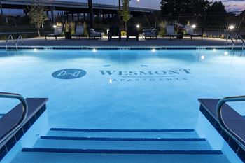 Night View Of Pool at Wesmont, Indiana