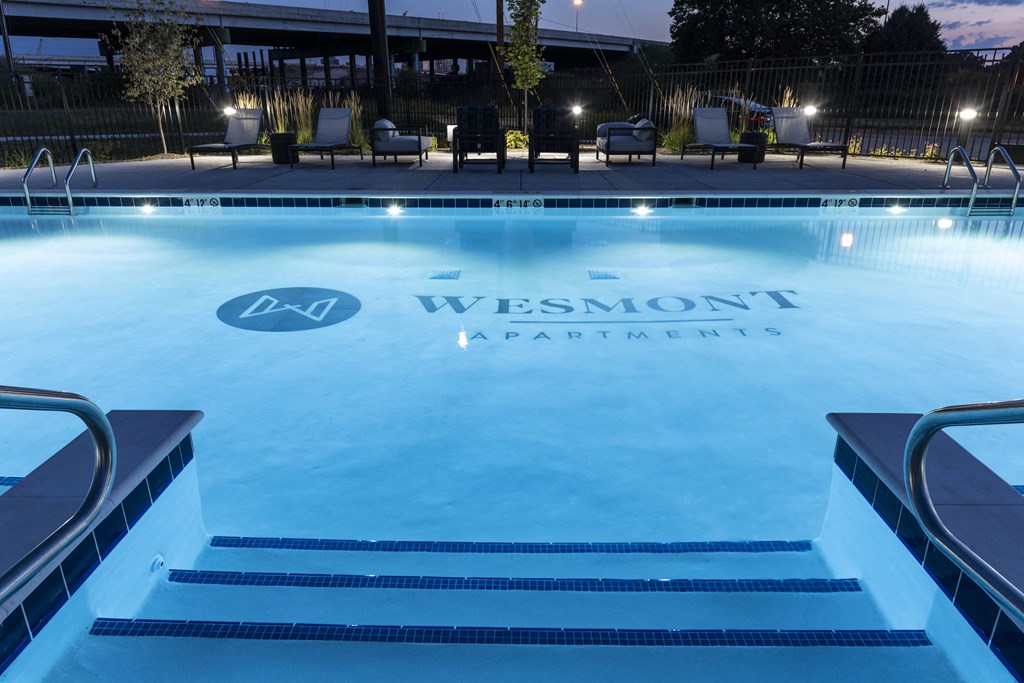 Pool View In Night at Wesmont, Indiana