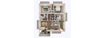 A diagram of a house layout with dimensions.