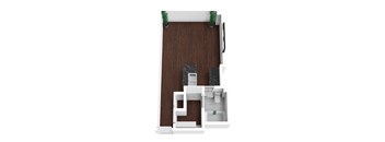 a floor plan of a small house with a wooden