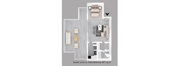 Studio suite floor plan.