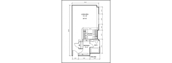 a floor plan of a small house with a bedroom and a living room