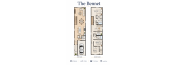 A floor plan of a two-story apartment named The Bennet.