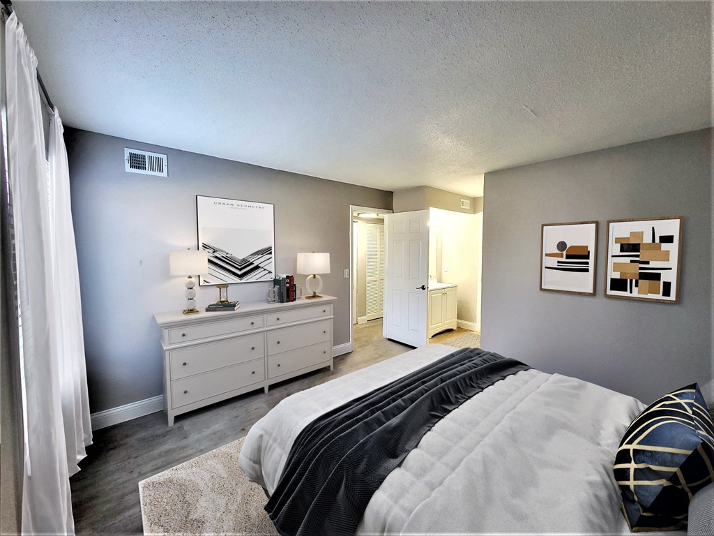 spacious bedrooms at the district flats apartments ga