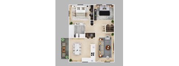 2-bedroom floor plan.