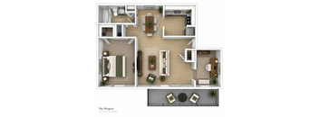 A floor plan of a house named The Wesport.