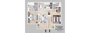 2-bedroom floor plan.