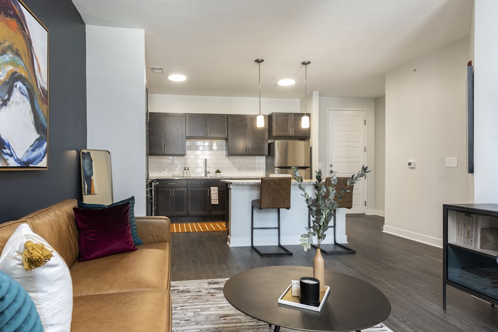 Living And Kitchen at Wesmont, Indianapolis, Indiana