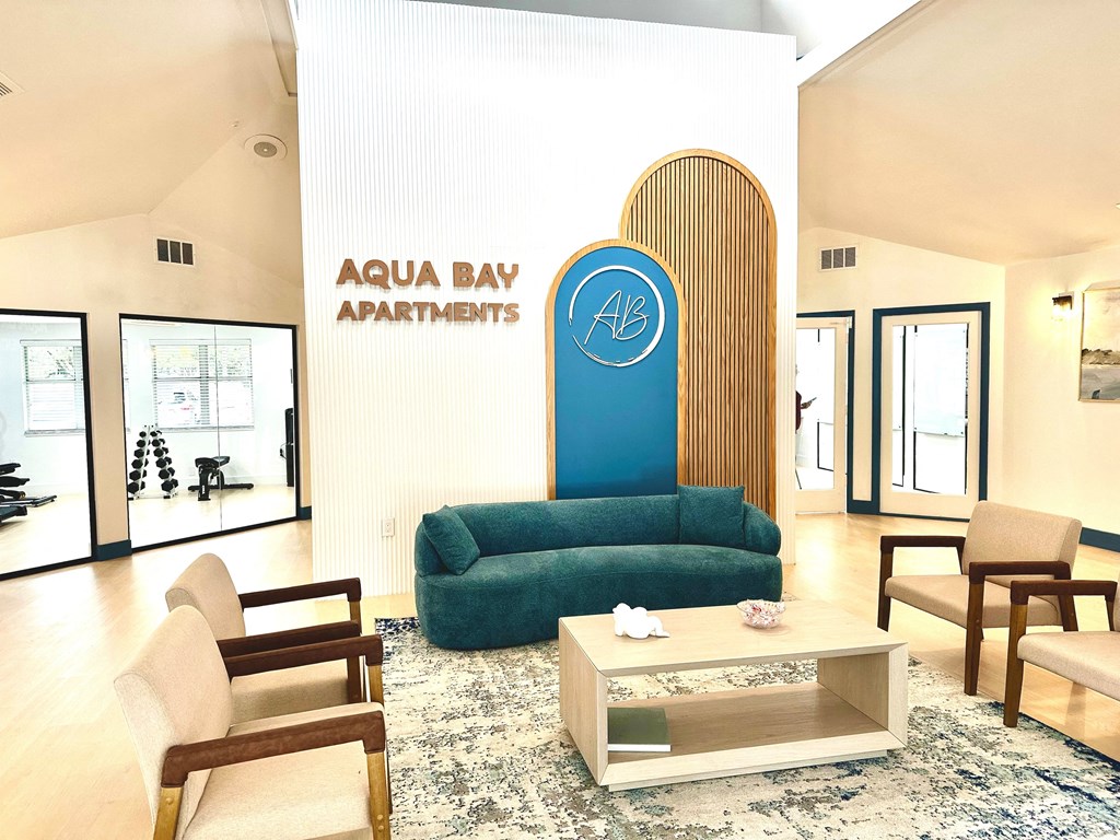 The lobby of Aqua Bay Apartments in Naples, FL 34116