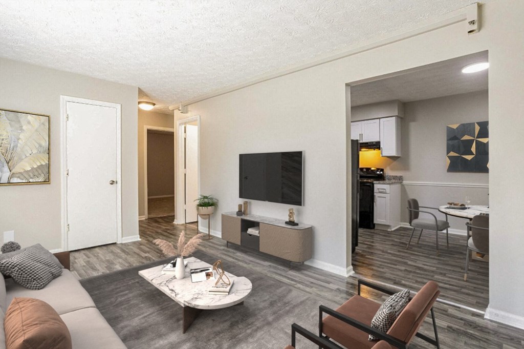 the preserve at ballantyne commons living room and kitchen