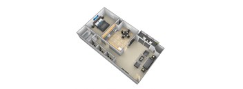 1 Bed 1 Bath Floor Plan at Security Park Apartments, Baltimore, MD, 21244