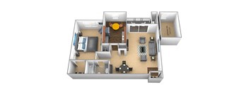 1 bedroom 1 bathroom floor plan at Cromwell Valley Apartments in Towson MD