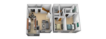 2 bedroom floor plan at Chapel Valley Townhomes, Baltimore Maryland