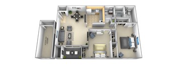 2 bedroom 1 bathroom with optional den b floor plan A  at Woodsdale Apartments, Maryland, 21009