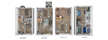 4 bedroom 3D floor plan at The Pointe at Manorgreen in Middle River, MD