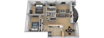Two Bedroom Apartment floor plan Available at The Brittany in Pikesville