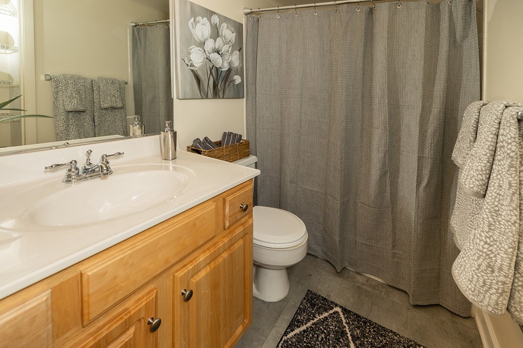 Bathroom with toilet at The Brittany Apartments, Pikesville, MD