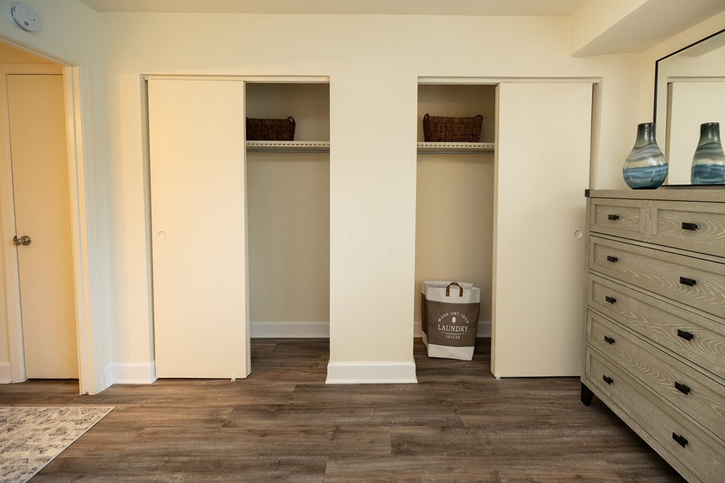 Closet space at Rockdale Gardens Apartments*, Baltimore, MD.