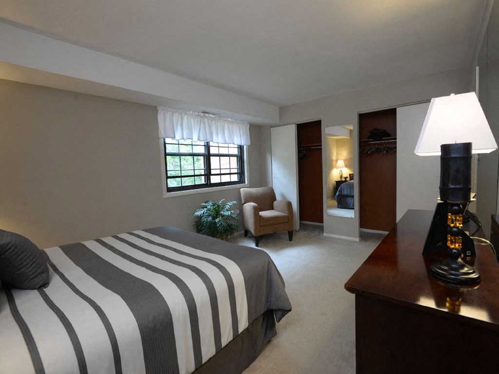 Master bedroom with lots of closet space at Liberty Gardens Apartments, Baltimore, 21244