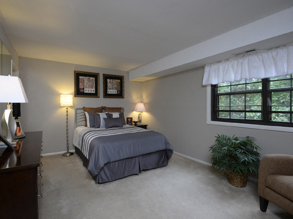 Master bedroom with on suite bathroom at Liberty Gardens Apartments, Baltimore