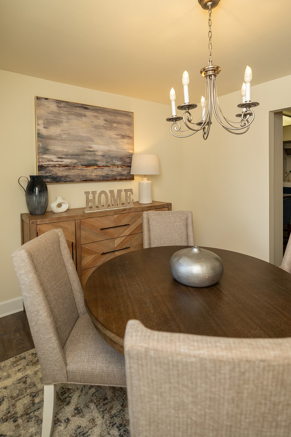 Roomy dining room with natural light at Painters Mill Apartments, Randallstown, 21117