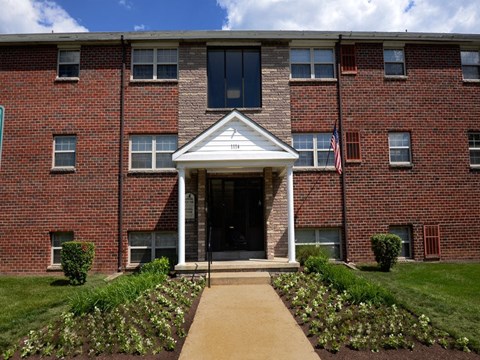 Exterior building front at Hyde Park Apartments*, Essex, MD 21221