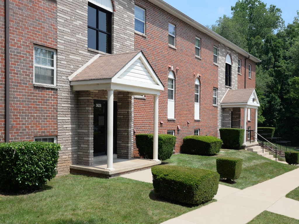 Exterior front entrance at Rockdale Gardens Apartments*, Baltimore