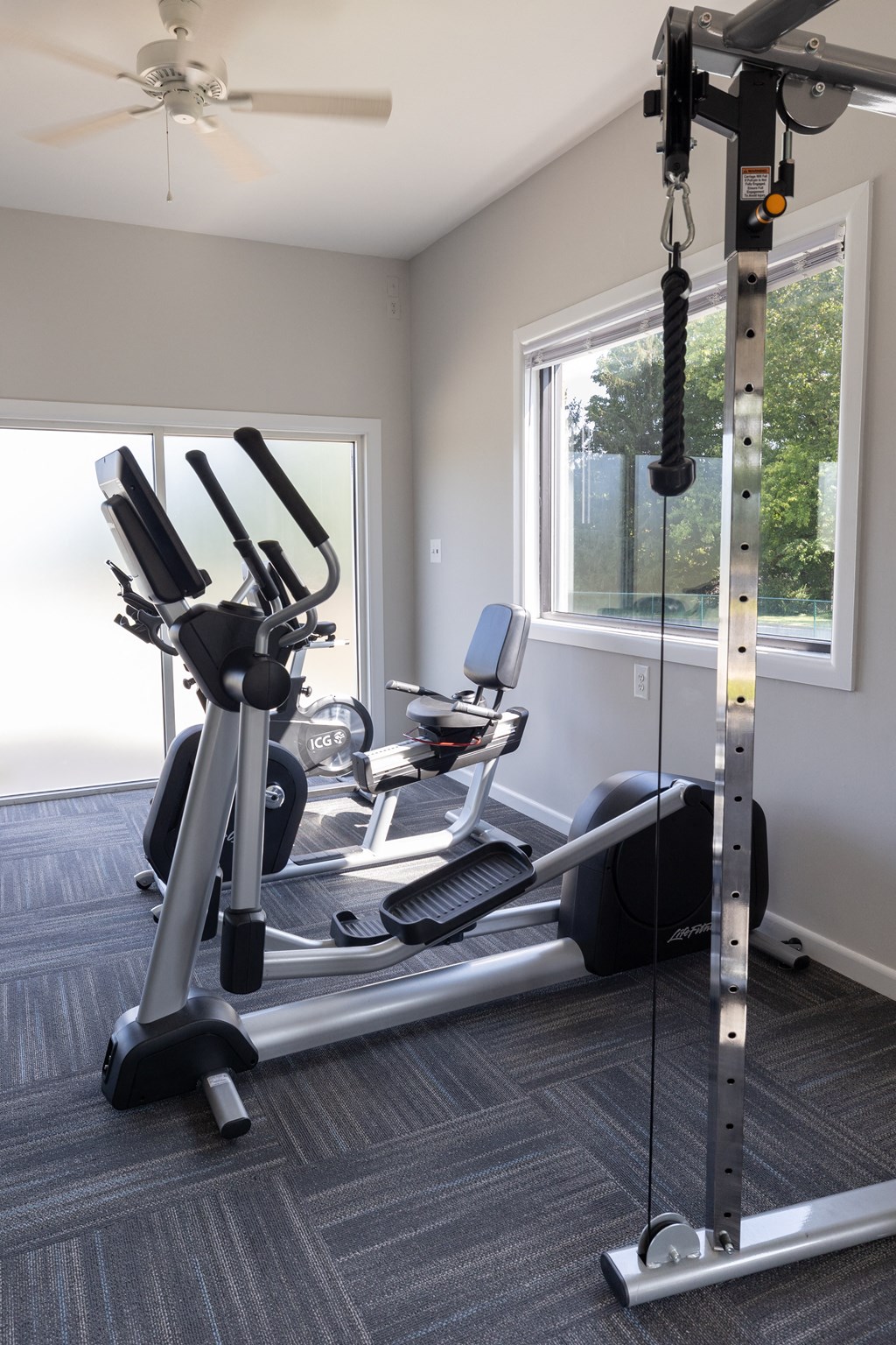Gym with exercise equipment at Cromwell Valley Apartments, Towson