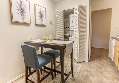 Eat in kitchen with washer and dryer in unit  at Brittany Apartments, Maryland, 21208