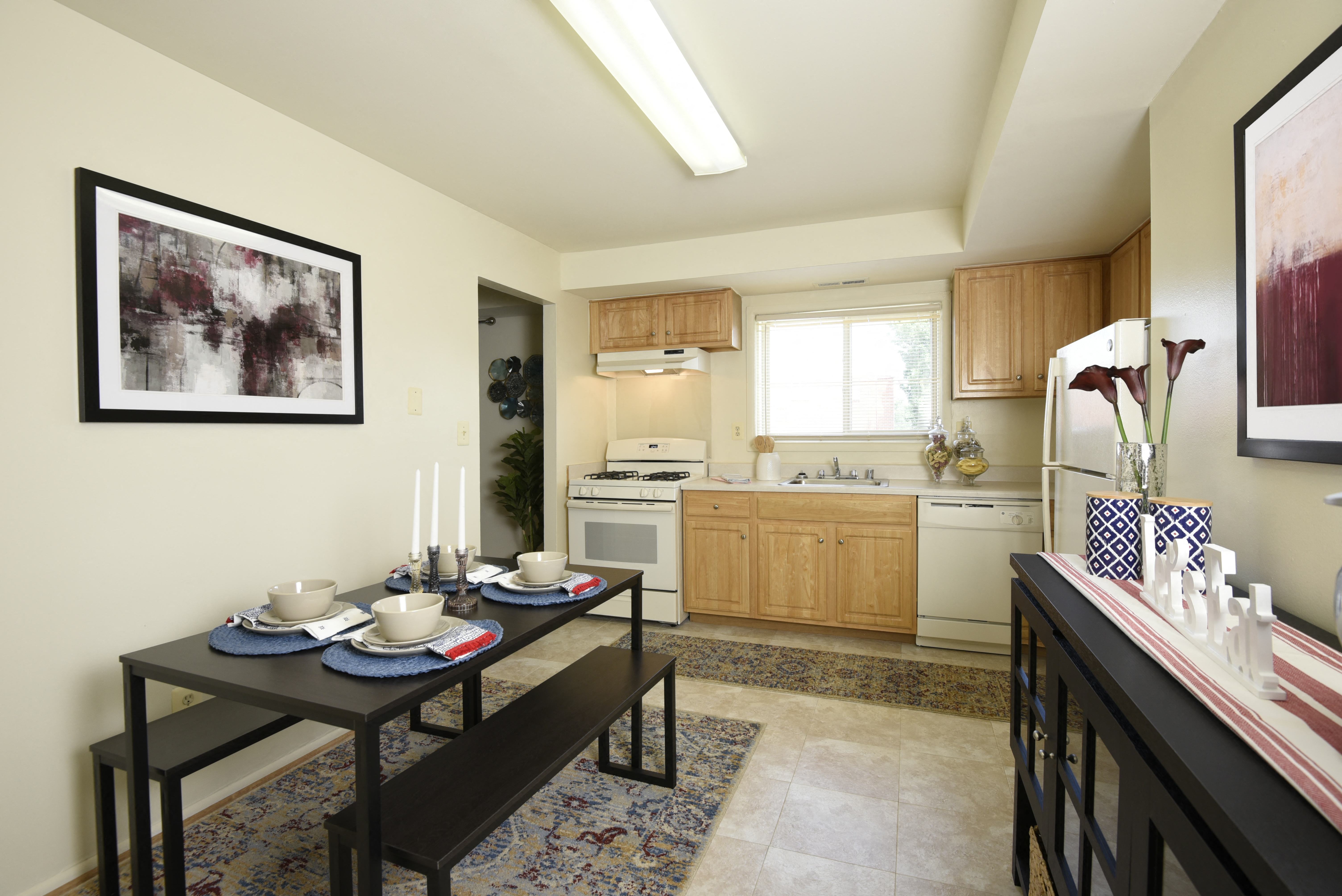 Kitchen with ample counter space at Seven Oaks Townhomes