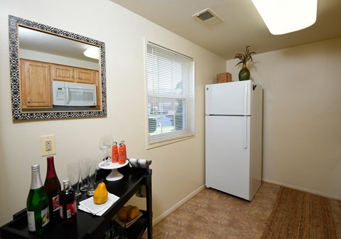 Small eat in kitchen with natural light at Colony Hill Apartments & Townhomes, Baltimore, 21227