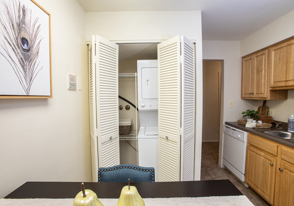 Washer and dryer in apartment  at Brittany Apartments, Baltimore, Maryland