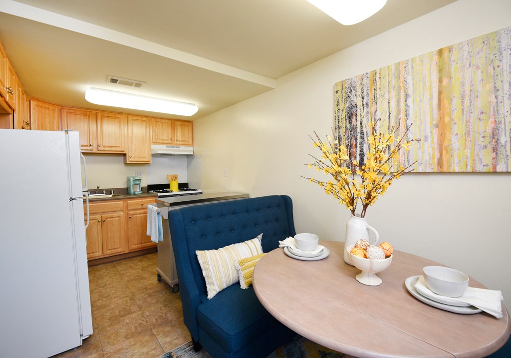 Bright kitchen with plenty of cabinets at Winston Apartments, Baltimore Maryland