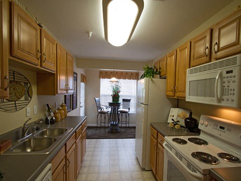 Large eat in kitchen with plenty of natural light at The Summit at Owings Mills Apartments, Maryland, 21117