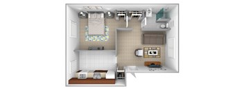 1 bedroom 1 bathroom 3D at Loch Bend Apartments, Baltimore, MD