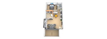 1 bedroom 1 bathroom Advocate floor plan at Lawyers Hill Apartments in Elkridge MD