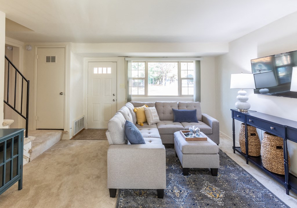 Carpeted bright living room at The Orchards at Severn Townhomes*, Severn, 21144