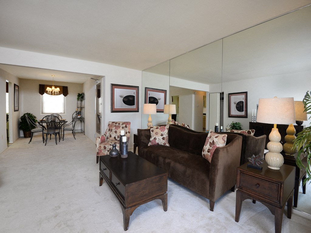 Living room with private balcony at Rockdale Gardens Apartments*, Maryland