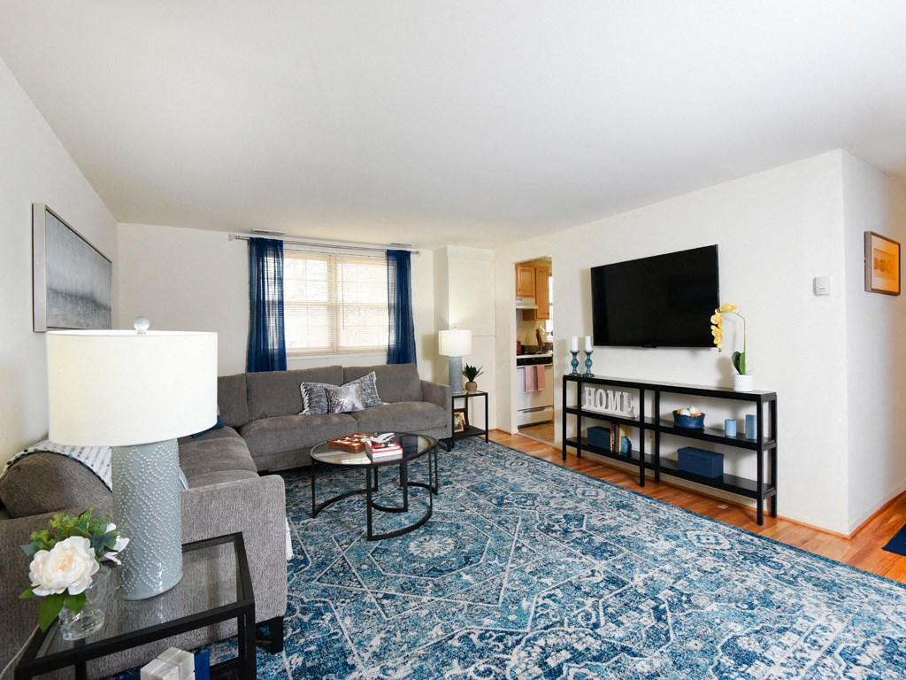Spacious living room at Hyde Park Apartments*, Essex, MD 21221