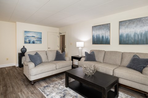Living room with a couch and a tv at Ivy Hall Apartments*, Towson, MD 21204