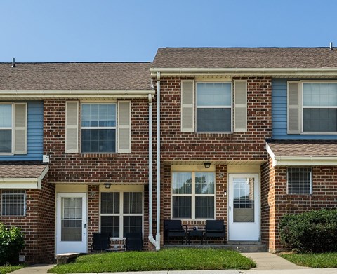 Exterior photo of townhomes at Spring Hill Apartments & Townhomes, Baltimore, MD 21234.