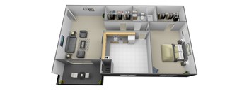 1 bedroom 1 bathroom studio 3D at Painters Mill Apartments, Randallstown, 21117