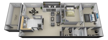 2 bedroom 1 bathroom with den 3D at Painters Mill Apartments, Randallstown, MD, 21117