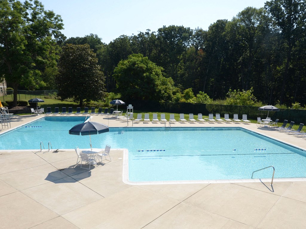 Lounging by the Pool at Woodridge Apartments, Maryland 21133