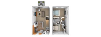 2 bedroom 1.5  bathroom Bradford floor plan at Seven Oaks Townhomes in Edgewood, MD