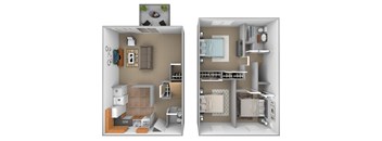 3 bedroom 1.5  bathroom Deertree floor plan at Seven Oaks Townhomes in Edgewood, MD
