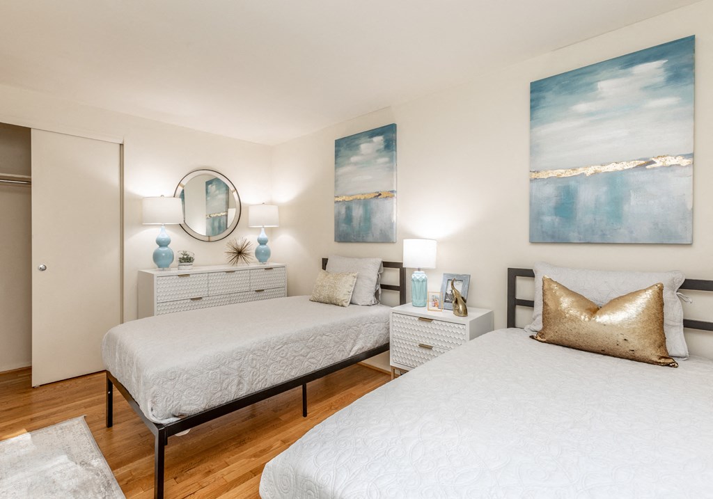 Second bedroom with hardwood floors and closet space at The Orchards at Severn Townhomes*, Severn
