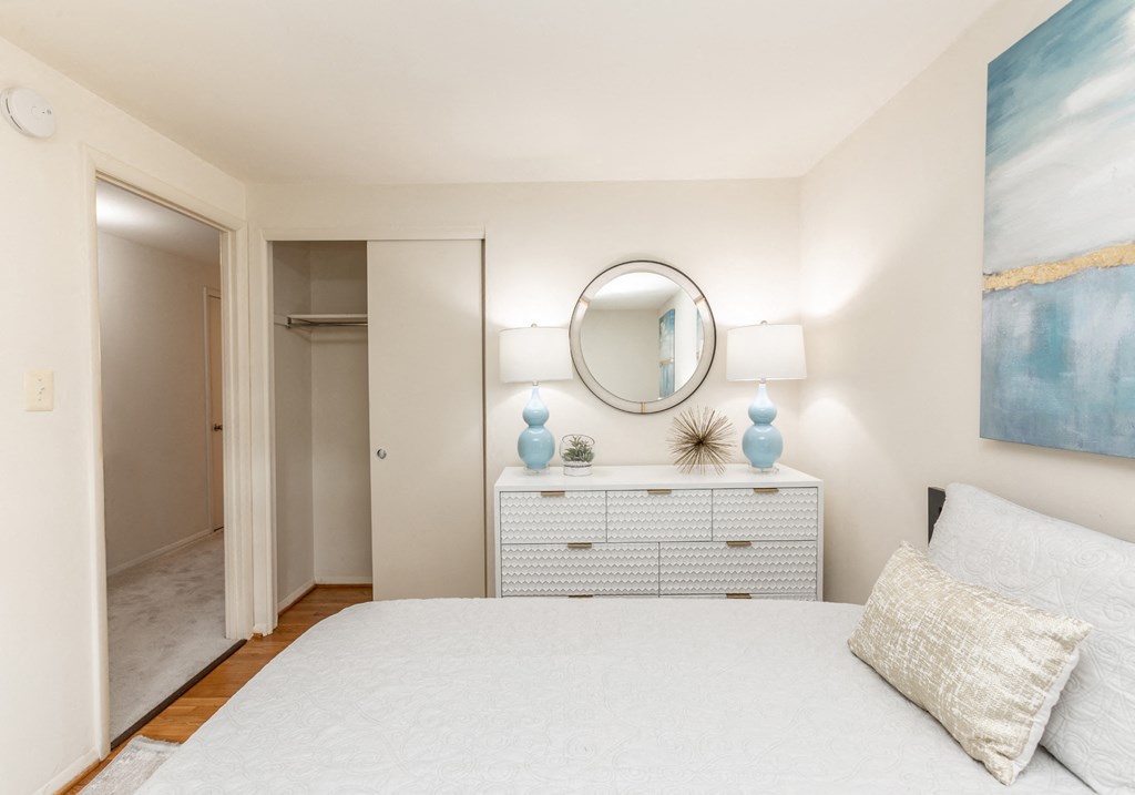Second bedroom with hardwood floors and closet space at The Orchards at Severn Townhomes*, Severn Maryland
