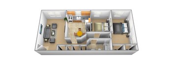 The Cardiff Floor Plan at Arbuta Arms Apartments*, Baltimore, Maryland